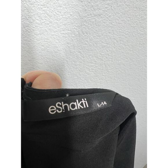 EShakti Black Celestial Dress L 14 Stars Moon Space Chiffon - Picture 6 of 7